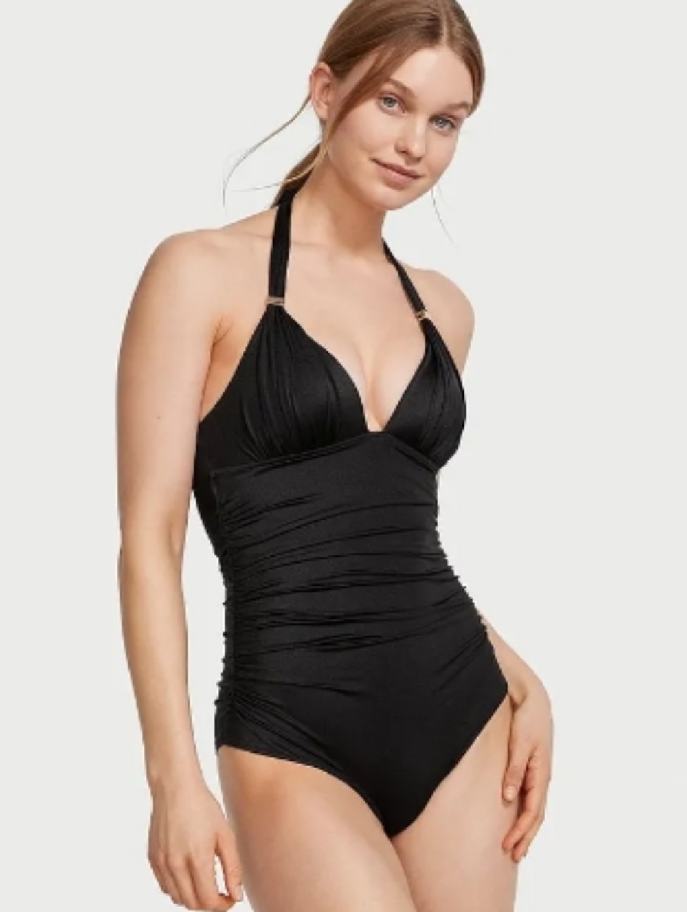 Victoria Secret Blue Halter One-Piece Swimsuit - Women Swim